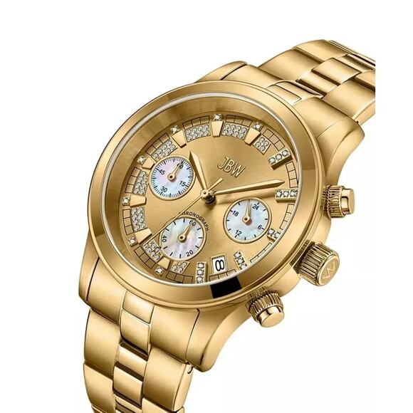 JBW Alessandra Diamond 18k Gold Plated Stainless Steel Quiet Luxury Watch NWB main image 7